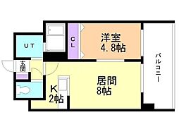 ルラシオン北9条通 1LDKの間取図画像