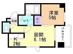 カハラコート2nd 1LDKの間取図画像