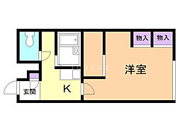 レオパレスメゾンド伏古 1Kの間取図画像