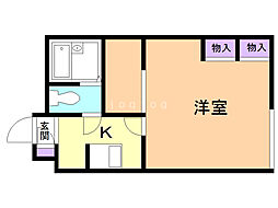 レオパレス栄 1Kの間取図画像