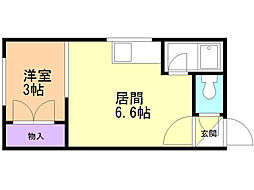 ボヌール23 1DKの間取図画像