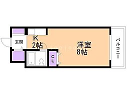 メゾン・ド・カナル 1Kの間取図画像