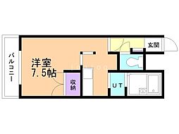 ハイム元町 1Kの間取図画像