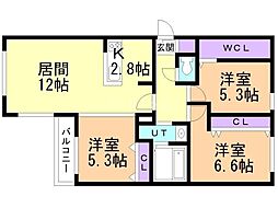 GRACE北16条 3LDKの間取図画像