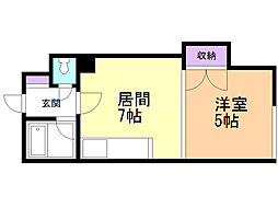 プロスペリティ 1DKの間取図画像