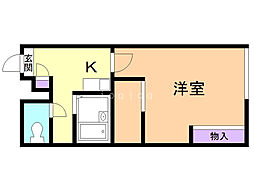 レオパレスノースシティ 1Kの間取図画像