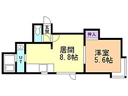 ハイツMOT2 1DKの間取図画像