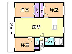 パークハイツH 3LDKの間取図画像