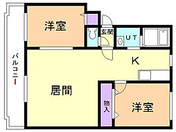 パークハイツG 2LDKの間取図画像