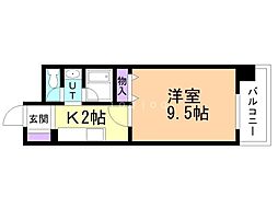 リゾルテ中央 1Kの間取図画像