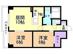 マーヴェラス20 2LDKの間取図画像