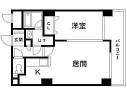 ノースパレス元町 1LDKの間取図画像