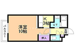 ホクセイマンション 1Kの間取図画像