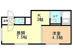 イースト9条ハイツ 1LDKの間取図画像