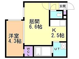 REN FAULT N22(レンフォルト) 1LDKの間取図画像