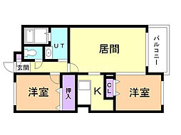 アビタシオン美香保 2LDKの間取図画像