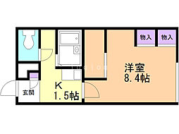 レオパレスノースシティ3 1Kの間取図画像
