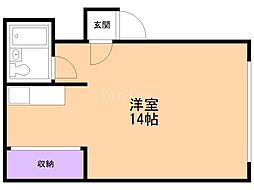 かいせいハイム ワンルームの間取図画像