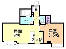 プレステージ・ウィル 1LDKの間取図画像