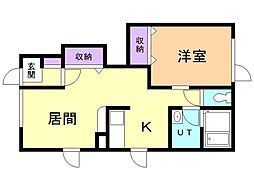 パールコート・K 1LDKの間取図画像