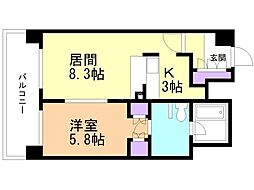 コートドラセナ 1LDKの間取図画像