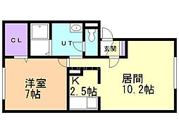 エクレール 1LDKの間取図画像