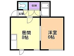 KIRAMECK409 1LDKの間取図画像