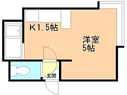 マリオンコート元町1 1Kの間取図画像