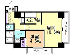 アルテシア 1LDKの間取図画像