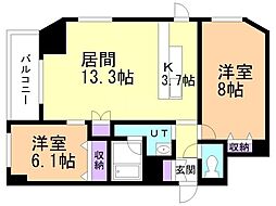 ブリーズN41 2LDKの間取図画像