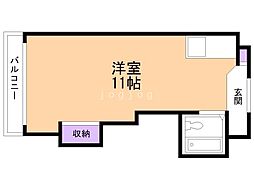 旭レジデンス 4階ワンルームの間取り