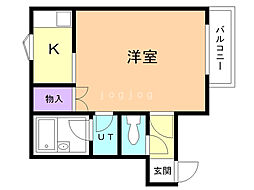 グランドール菊水 1Kの間取図画像
