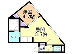 レジデンス菊水 5階1LDKの間取り