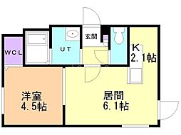 ＳＴＥＬＬＡ 2階1LDKの間取り