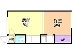 スリーマンション 1LDKの間取図画像