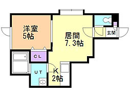 エスポワール1 1LDKの間取図画像