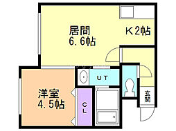 メゾン・ド・グランピエール 1LDKの間取図画像