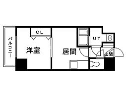 アーバン菊水 1DKの間取図画像