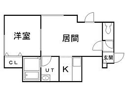 カーサノーチェ 1LDKの間取図画像