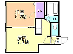 ハイツさくら 1LDKの間取図画像