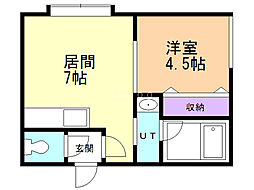 クリエイト栄通 1DKの間取図画像