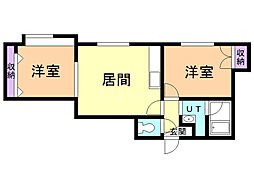 メイプルコート 2LDKの間取図画像