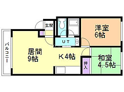 リヴァージュ 2LDKの間取図画像