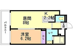 コンフォートパレス 1LDKの間取図画像