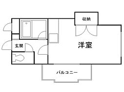 エスハイム ワンルームの間取図画像