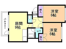 シャトー・セピア 2LDKの間取図画像
