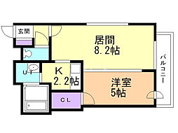 プリマベーラ菊水 1LDKの間取図画像
