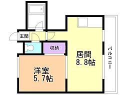 レインボーカズ栄通21丁目 1LDKの間取図画像