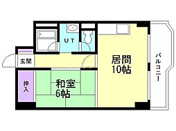 東札幌ハイツ 1LDKの間取図画像