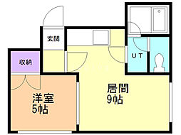 フェアネス菊水 1LDKの間取図画像
